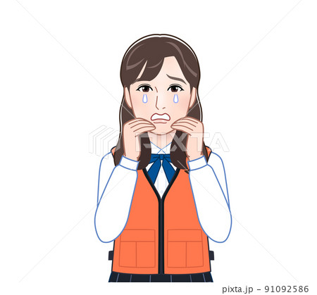 救命胴衣を着た若い女性 91092586