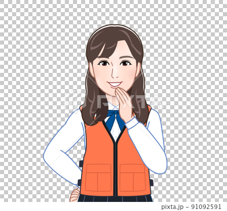 穿著救生衣的年輕女子 穿著救生衣的年輕女子 91092591