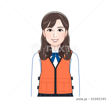 救命胴衣を着た若い女性 91092595