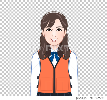 救命胴衣を着た若い女性 91092595