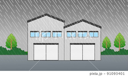 小規模の倉庫のイラスト 91093401