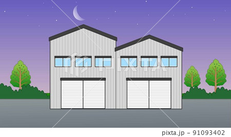 小規模の倉庫のイラスト 小規模の倉庫のイラスト 91093402