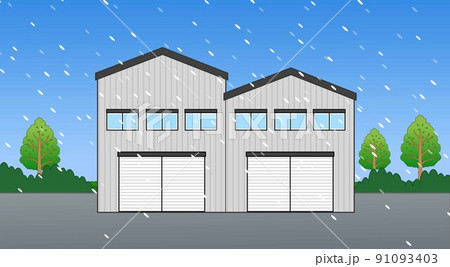 小規模の倉庫のイラスト 小規模の倉庫のイラスト 91093403