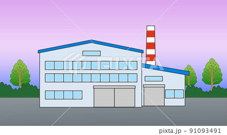 大規模の工場のイラスト 大規模の工場のイラスト 91093491