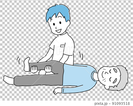 リハビリとマッサージのイラスト 91093518