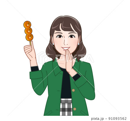 ダンゴを持った若い女性 ダンゴを持った若い女性 91093562