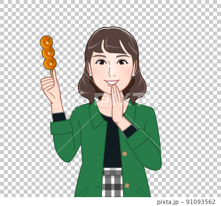 ダンゴを持った若い女性 ダンゴを持った若い女性 91093562