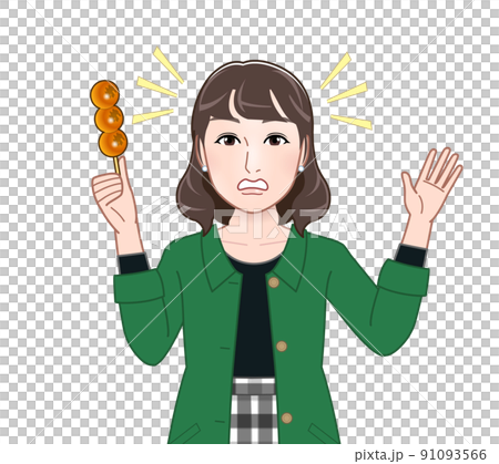 ダンゴを持った若い女性 ダンゴを持った若い女性 91093566