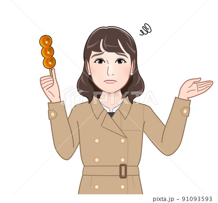 ダンゴを持った若い女性 ダンゴを持った若い女性 91093593
