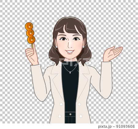 ダンゴを持った若い女性 ダンゴを持った若い女性 91093608