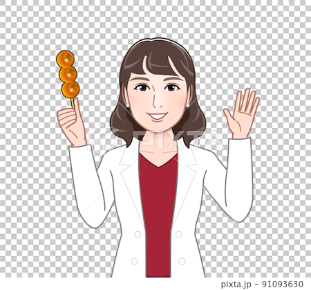 年輕女子與團子 91093630