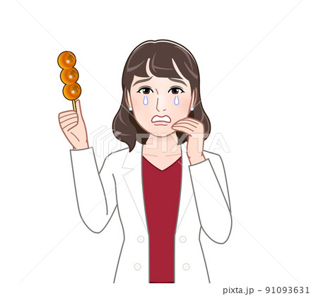 ダンゴを持った若い女性 ダンゴを持った若い女性 91093631