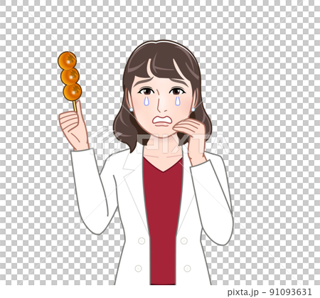 ダンゴを持った若い女性 ダンゴを持った若い女性 91093631