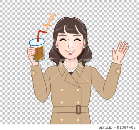 A woman with a fashionable cafe A woman with a fashionable cafe 91094408