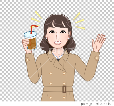 A woman with a fashionable cafe 91094410