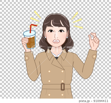 A woman with a fashionable cafe A woman with a fashionable cafe 91094411