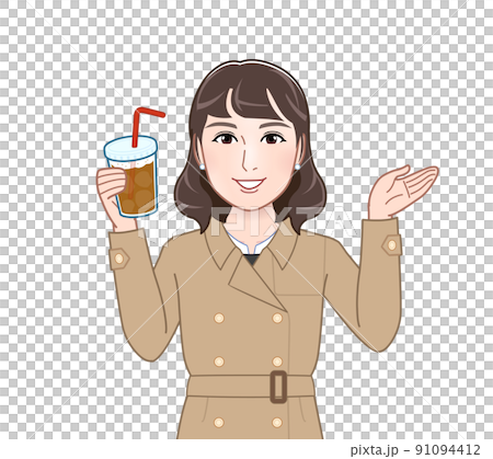 A woman with a fashionable cafe A woman with a fashionable cafe 91094412