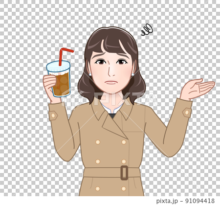 お洒落なカフェを持った女性 お洒落なカフェを持った女性 91094418