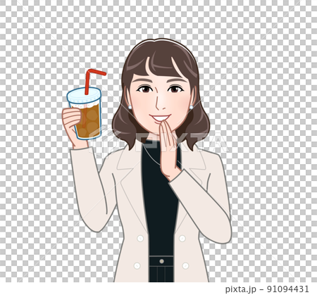 A woman with a fashionable cafe A woman with a fashionable cafe 91094431