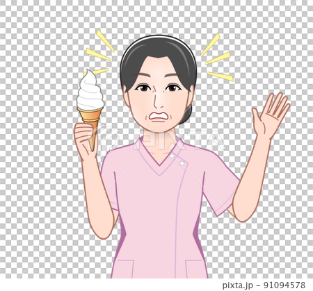 Woman with soft serve Woman with soft serve 91094578