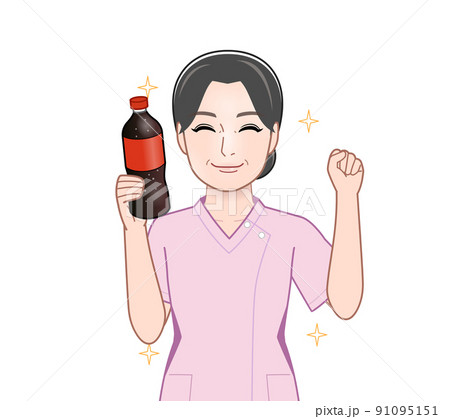 炭酸ジュースを飲む女性 炭酸ジュースを飲む女性 91095151
