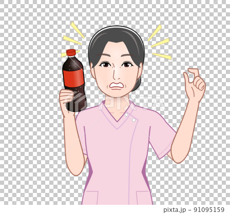喝碳酸果汁的女人 91095159