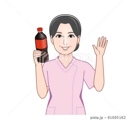 炭酸ジュースを飲む女性 炭酸ジュースを飲む女性 91095162