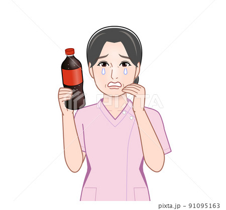 炭酸ジュースを飲む女性 炭酸ジュースを飲む女性 91095163
