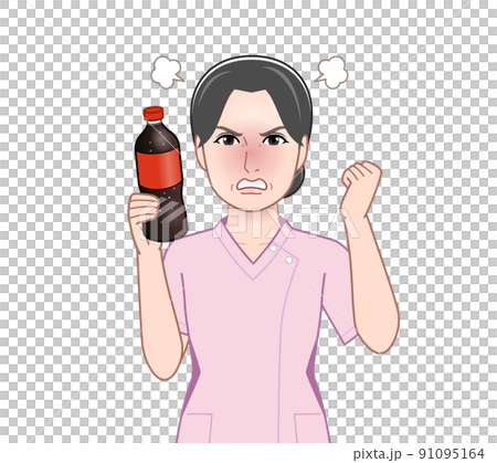喝碳酸果汁的女人 91095164