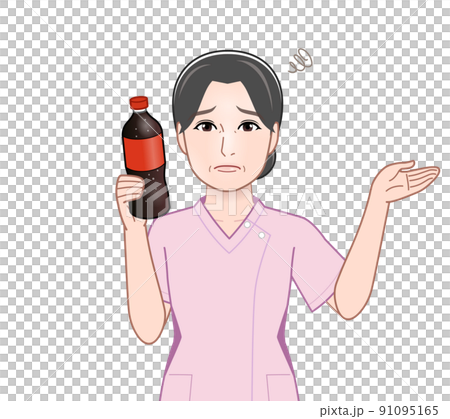 喝碳酸果汁的女人 91095165