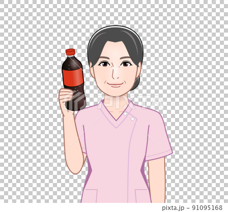 炭酸ジュースを飲む女性 91095168