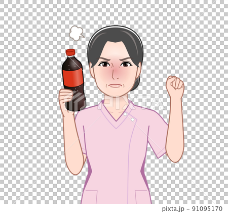 炭酸ジュースを飲む女性 91095170