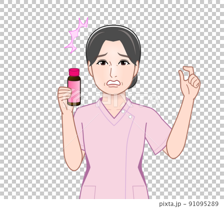 Woman with cosmetology drink Woman with cosmetology drink 91095289