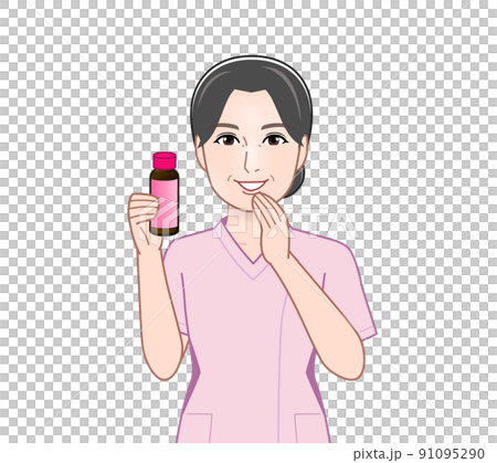 Woman with cosmetology drink Woman with cosmetology drink 91095290