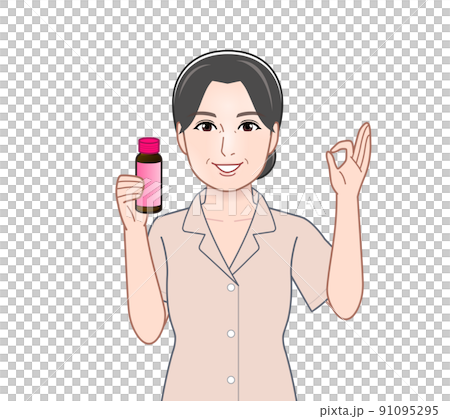 Woman with cosmetology drink Woman with cosmetology drink 91095295