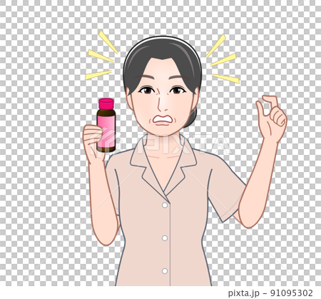 Woman with cosmetology drink 91095302