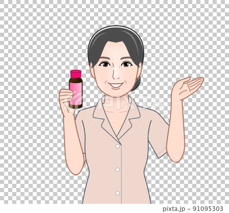 Woman with cosmetology drink Woman with cosmetology drink 91095303