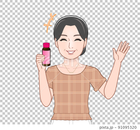 Woman with cosmetology drink Woman with cosmetology drink 91095320