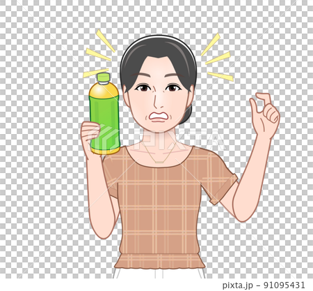 Woman with a bottle of tea Woman with a bottle of tea 91095431