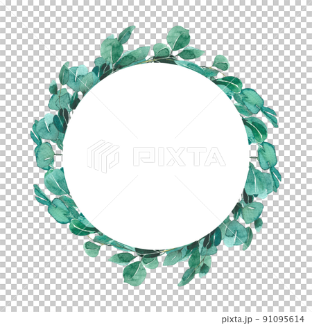 Watercolor leaf frame 91095614