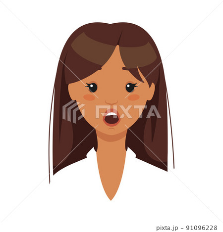 Face of Brunette Office Woman Character in White Blouse Gasping Demonstrating Emotion of Amazement Vector Illustration Face of Brunette Office Woman Character in White Blouse Gasping Demonstrating Emotion of Amazement Vector Illustration 91096228