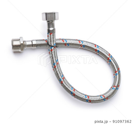 Top view of braided flexible water hose 91097362