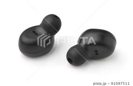 Pair of black true wireless earbuds 91097511