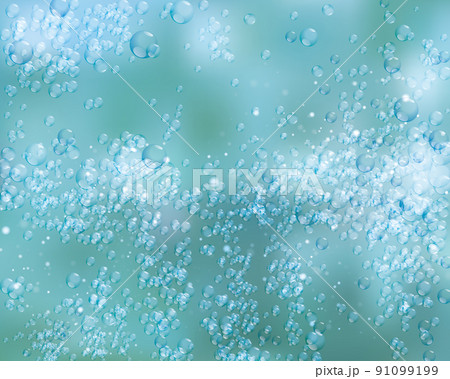 水中の泡のイラスト背景 91099199