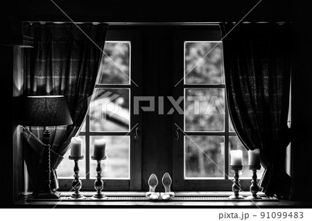 Wedding shoes near the window Wedding shoes near the window 91099483
