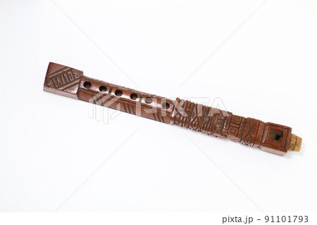 中南米音楽の民族楽器、アンデスの笛タルカの写真素材 [91101793] - PIXTA