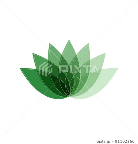 Abstract geometric rainbow gradient lotus logo. flower label for spa, beauty salon. Vector illustration 91102366