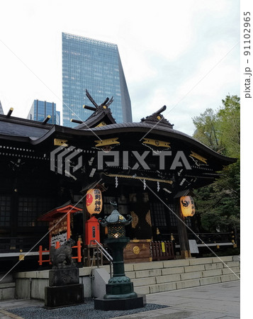 新宿熊野神社の社殿と提燈【東京都新宿】 新宿熊野神社の社殿と提燈【東京都新宿】 91102965