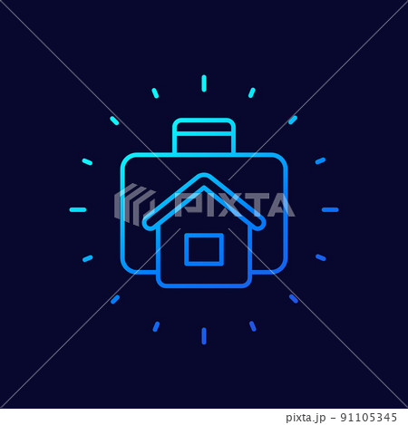 real estate portfolio line icon, vector 91105345