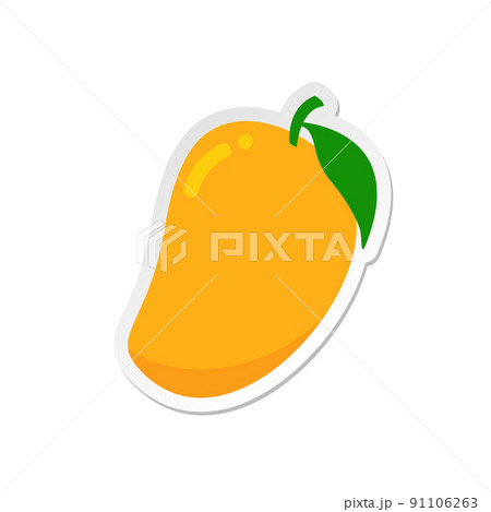 mango tropical sweet summer fruit. Sticker. Ripe 91106263